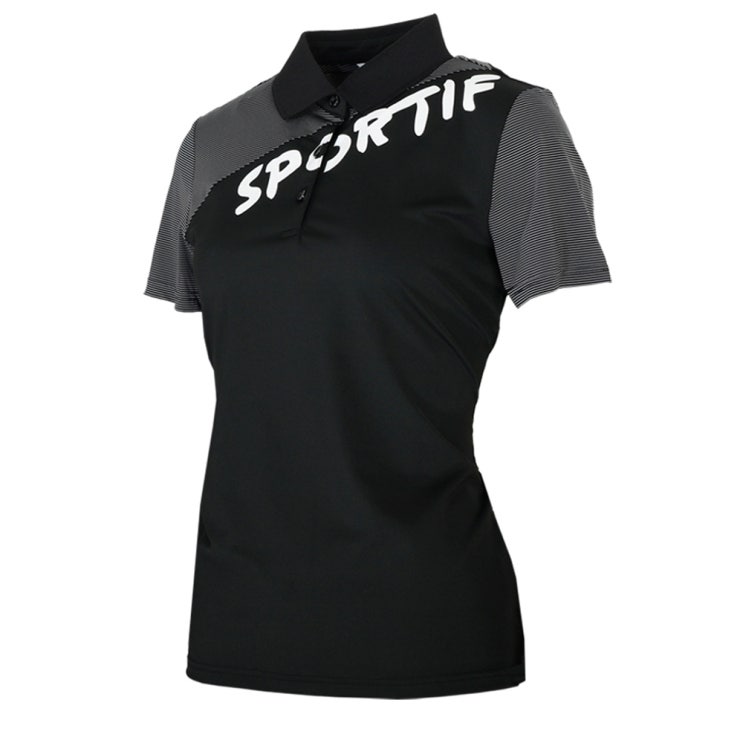 (로켓배송)비엠유 여성용 카라 캐쥬얼 반팔 티셔츠 ATBU5006, 블랙 추천해요