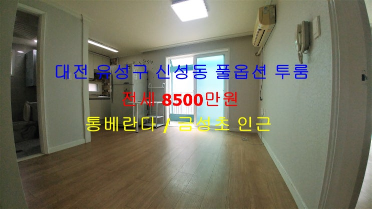  대전 유성구 신성동 금성초 인근에 있는 풀옵션 투룸 전세 ^^ 통베란다 까지 있는 매물입니다 ~!