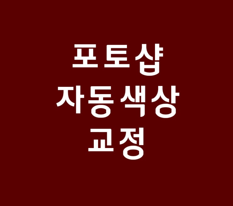 포토샵 자동 색상 교정 포토샵 자동 색상 교정