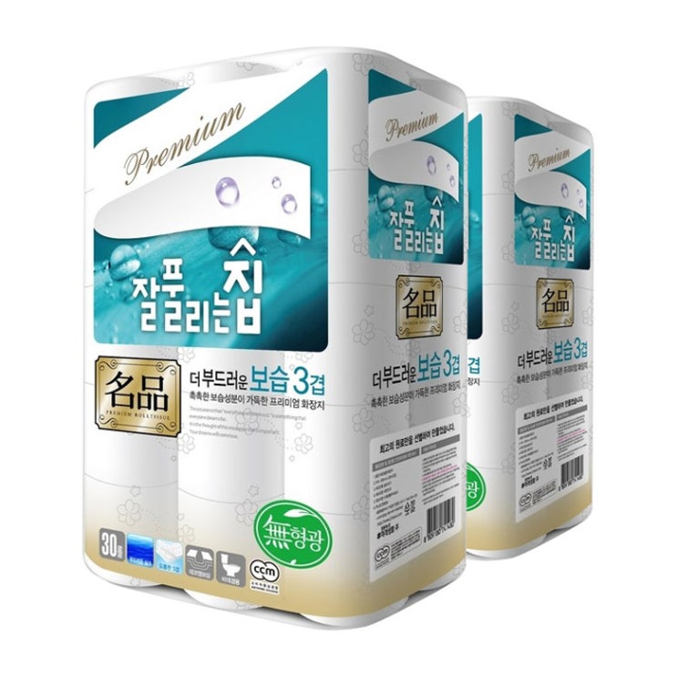  잘풀리는집 명품 더 부드러운 보습 3겹 롤화장지 30 m 30개입 2팩