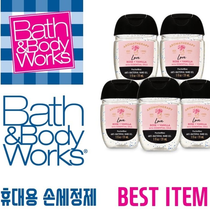   배스앤바디웍스 [국내 최저가 품절 임박] 휴대용 손소독제 새니타이저 29ml X 5개 Rose Vanilla 손세정제, 1팩_67 