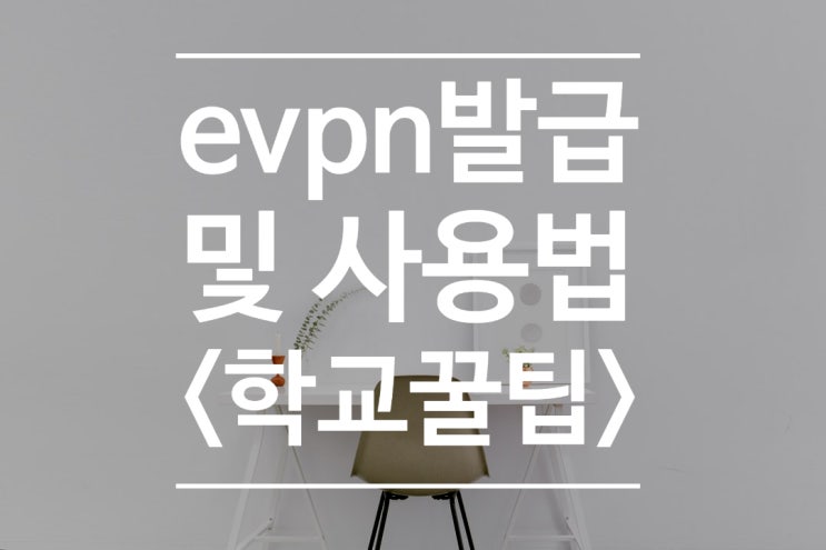  [학교꿀팁] 원격 업무 지원 시스템( evpn) 발급 및 사용법