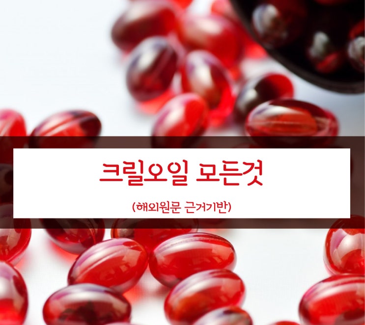  크릴오일의 대표효능 및 모든것 : 해외원문 근거기반