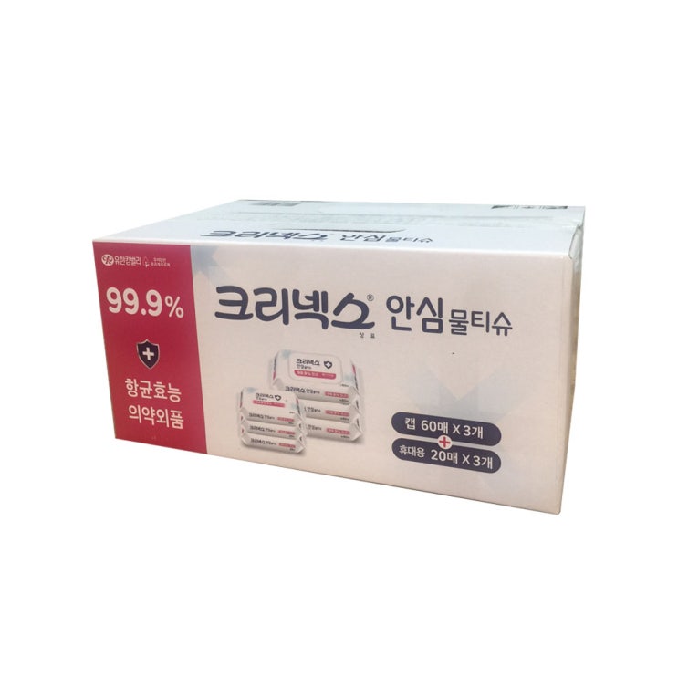   믿을만한 물티슈 추천 크리넥스 항균효능 안심 물티슈 캡60매X3개 휴대용20매X3개_70 크리넥스안심물티슈 추천 제품입니다.
