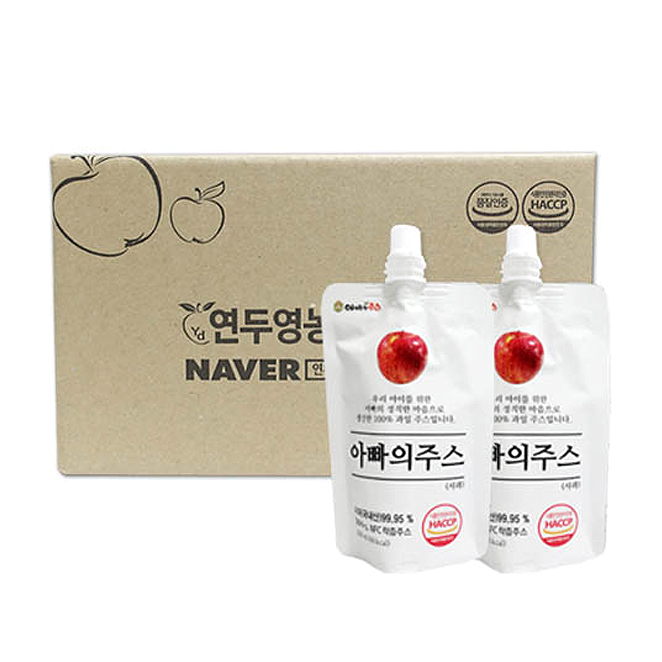  <꿀딜>청년농부 아빠의 주스 착한 사과즙 가정용, 100ml, 20개입 최저가 정보 공유