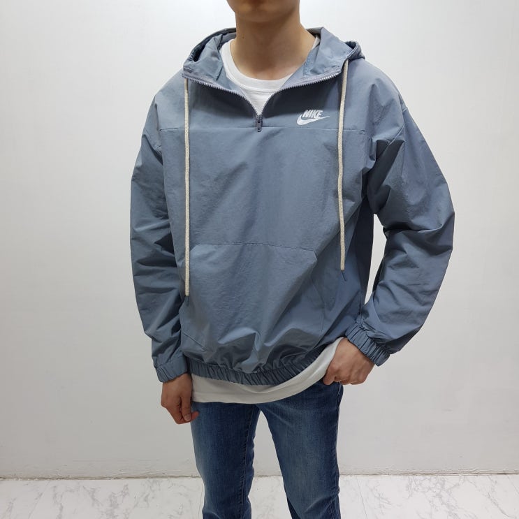  설 NIKE 나이키 NSW 로고 아노락 바람막이