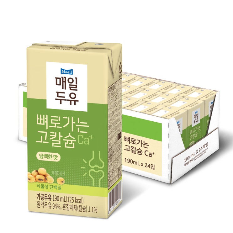  매일유업 뼈로가는 칼슘두유 담백한맛 190ml 24개