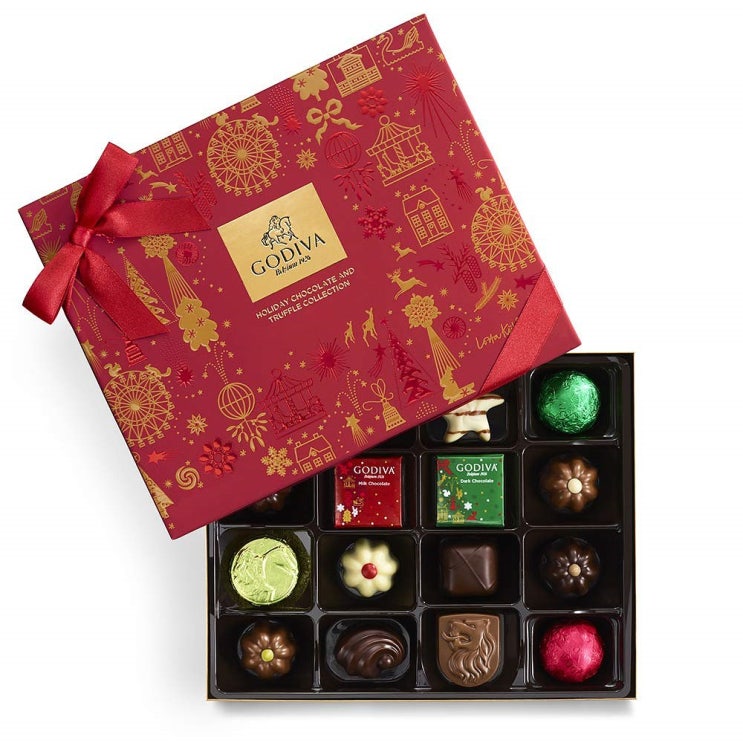[특가] Godiva Chocolates Gift Box Holiday Collection 고디바 초콜릿 홀리데이 컬렉션 16개입 67온스950g 확인하고 결정하세요!