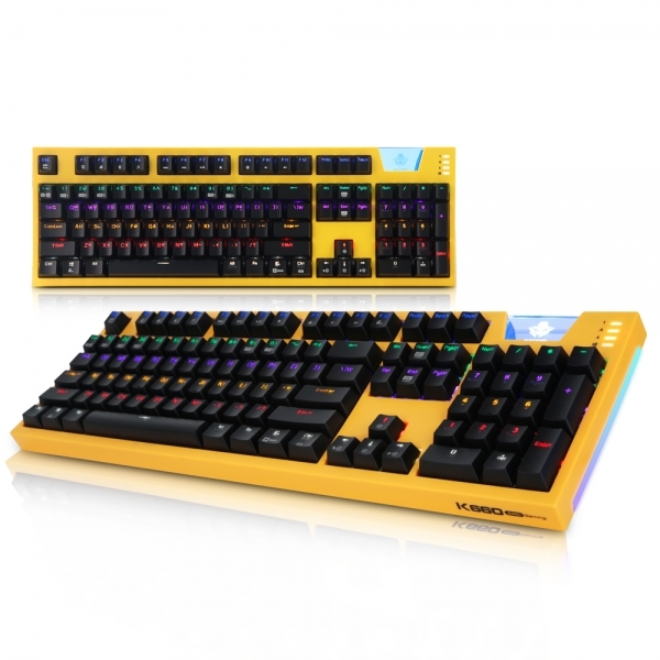   ABKO HACKER K660 ARC 프리미엄 카일광축 완전방수 레인보우 LED 게이밍 키보드 K660 ARC 레인 클릭 블랙