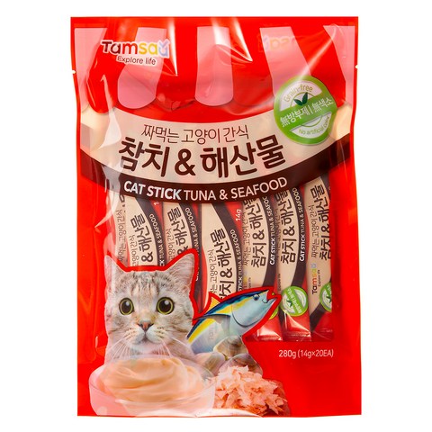  탐사 짜먹는 고양이간식, 참치 + 해산물 혼합맛, 20개입