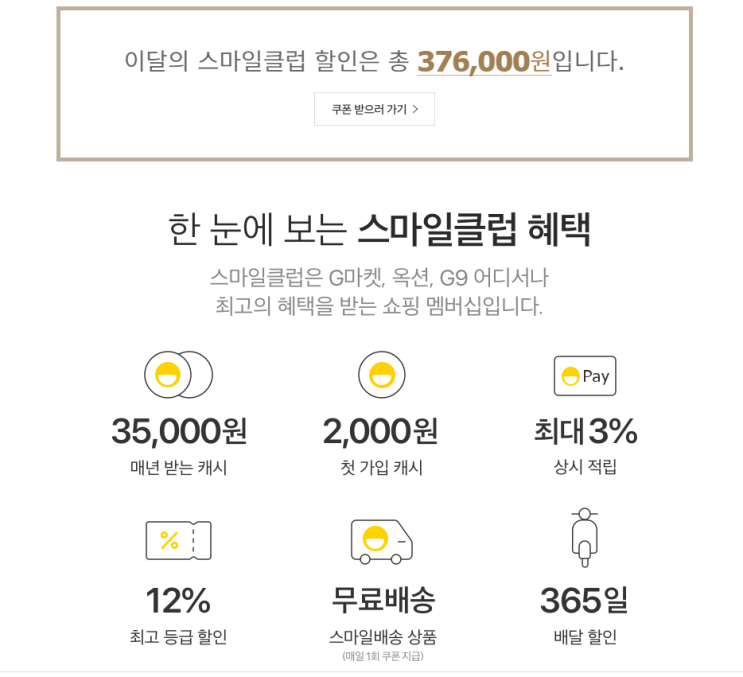  G마켓 사용자라면 스마일 클럽 꼭 가입하십시오