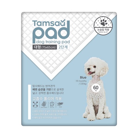  쿠팡 브랜드 - 탐사 강아지 배변패드 대형(75 x 65cm) 2단계 60매, 1개