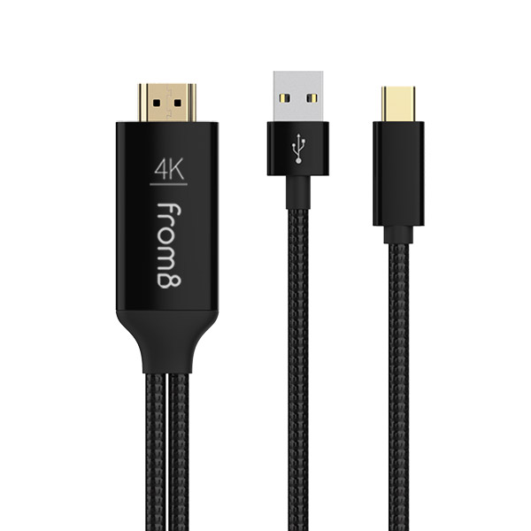  프롬비 USB C to HDMI 미러링 케이블 USB C to HDMI 미러링케이블 35M 블랙