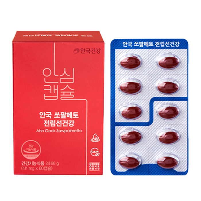 (로켓배송)안국건강 안심캡슐 전립선건강 쏘팔메토 2개월분, 24.66g, 1개 추천해요