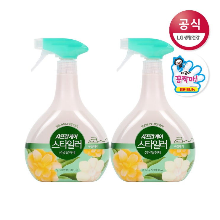  샤프란 케어 스타일러 섬유 탈취제 싱그러운향 본품 900ml 2개