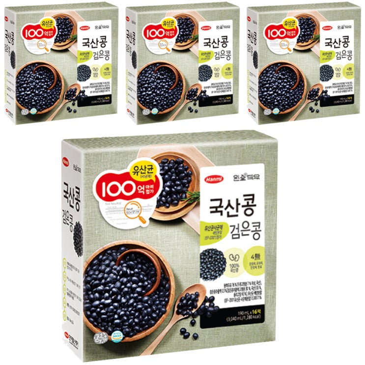  완전두유 한미 국산콩 검은콩 190ml 64개입