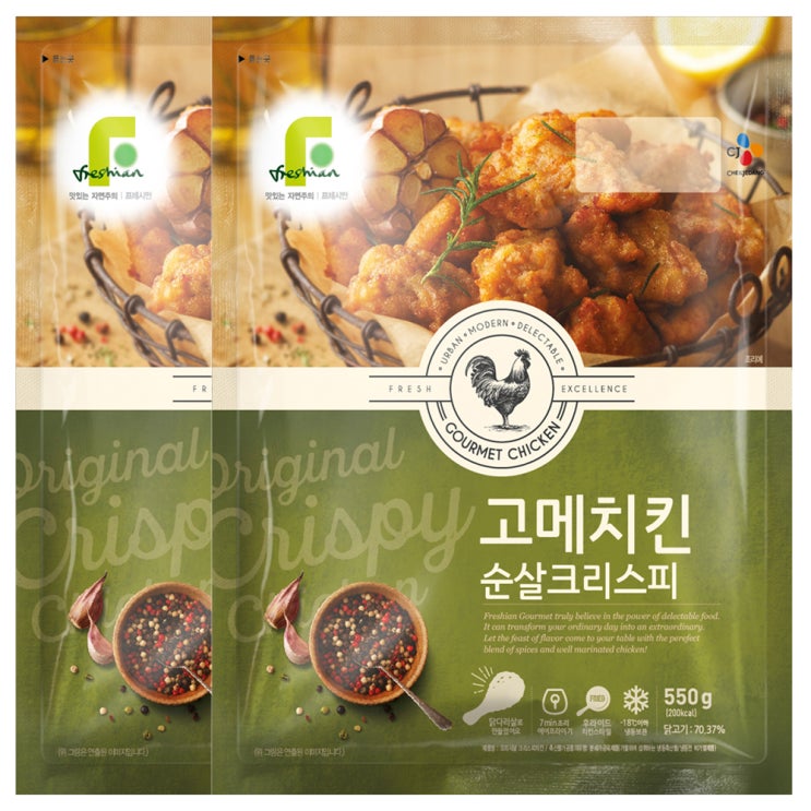  할인특가 로켓프레시 ; 프레시안 고메치킨 순살크리스피 550g 2개 ; 식품
