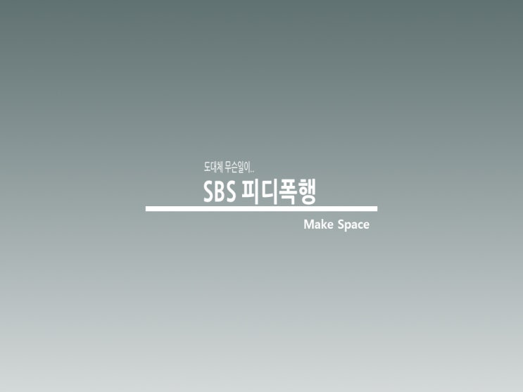  SBS피디 폭행 도대체 무슨일이?