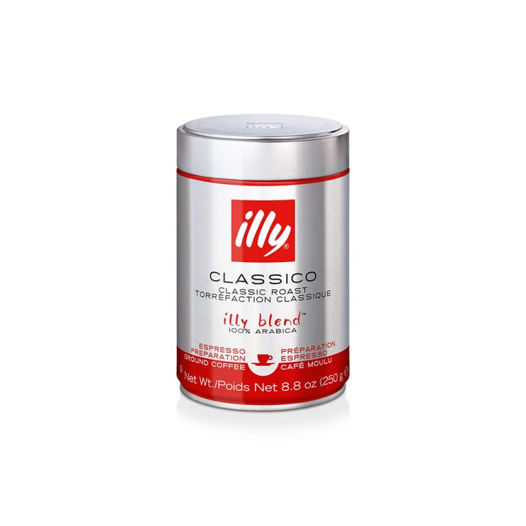  illy 일리 클라시코 그라운드 커피 미디엄 로스트 클래식 로스트 Classico Espresso Ground Coffee Medium Roas