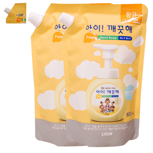  손세정제, 마스크 : 아이깨끗해 순 핸드워시 600ml 2개 : 코로나19 대책