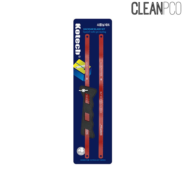  WT KOTECH 코텍 쇠톱날세트4P K-9271 -202001 목공톱/전기톱/고지톱/톱날/나무톱/접이식톱/쇠톱/실톱/직소기/목재톱, 단일 수량
