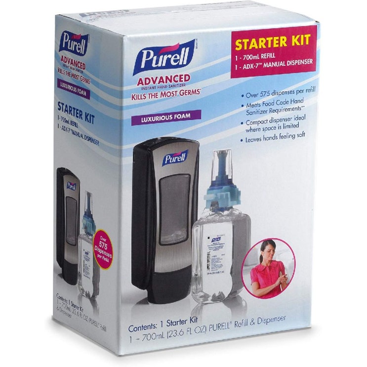  코로나19 손세정제, 마스크 : Advanced 손소독제 700 mL 소독제 폼 리필  1 – PURELL ADX7 푸시 스타일 디스펜서 상세페이지참조 상세페이지참조 : 코로나19 대책