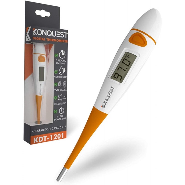 Konquest KDT1201 최고의 디지털 의료용 온도계 매우 정확하고 빠르고 사용하기 쉬운 10 초 판독 값 1