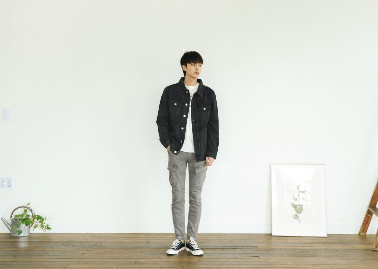  카고스판 밴드 슬림일자팬츠 DMOK