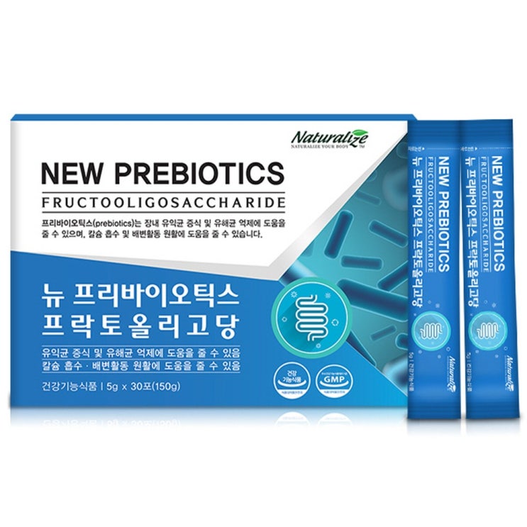  네추럴라이즈 뉴 프리바이오틱스 30포 프락토올리고당 FOS 초유분말 3종 혼합유산균 비피도 락토바실러스 비피더스 신바이오틱스 온가족 장건강 면역력증진, 5g