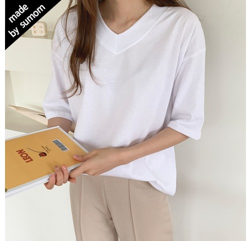 긴소매 아주 좋은 수맘 간절기 브이넥 20수 티셔츠 반팔 제품 