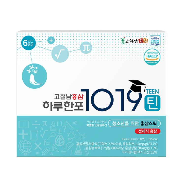  고철남홍삼 하루한포 1019틴 홍삼스틱 30개입 + 쇼핑백, 10ml