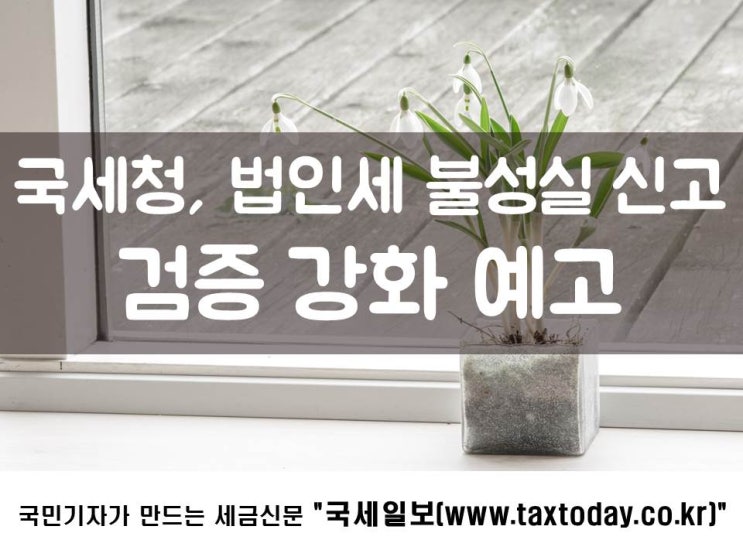  국세청, 법인세 불성실 신고 검증 강화 예고