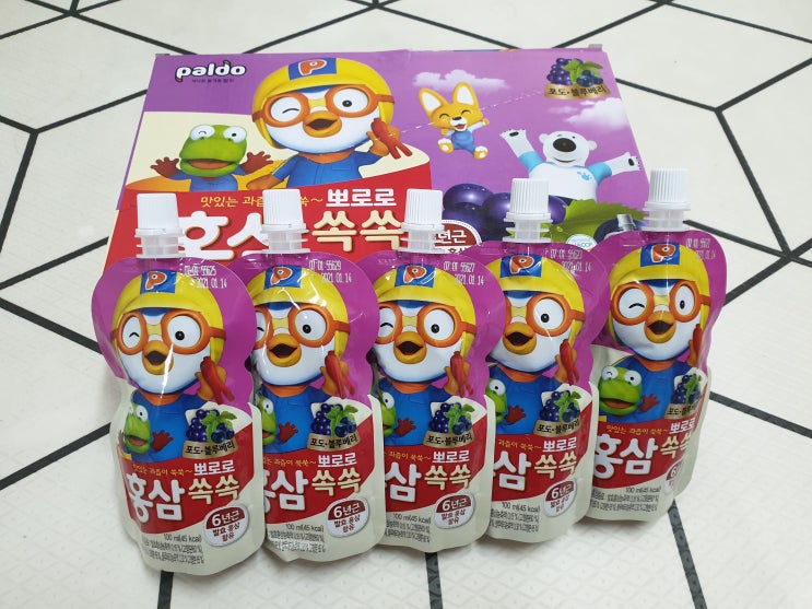  뽀로로 홍삼쏙쏙 포도블루베리 어린이홍삼쥬스