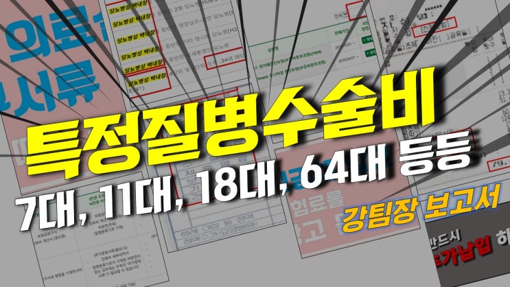  7대, 11대, 18대, 32대, 64대, 72대 질병특약, 질병수술담보 - 이러한 특정한 질병을 추가보장하는 내용은.