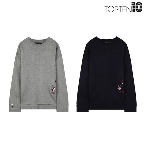  라운드넥 스웨터 요즘 핫한 탑텐 여성 올드스쿨 스웨터 풀오버 BEST 