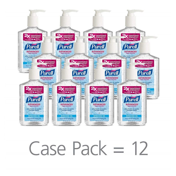  코로나19 손세정제, 마스크 : PURELL 퓨렐 손소독제 펌프 병 8floz 12개 Hand Sanitizer Counter Top Pump Bottles 12 12 : 코로나19 대책