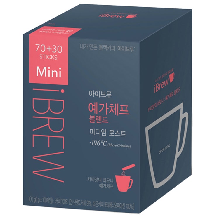  맥널티 아이브루 예가체프 블렌드 원두커피믹스 1g 100개