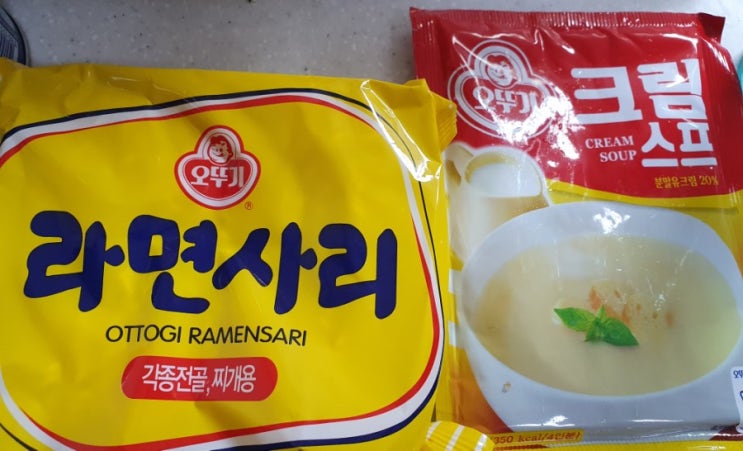오뚜기 크림스프 엔 라면사리 크림스프라면 간단한 야식 오뚜기 크림스프 엔 라면사리 크림스프라면 간단한 야식