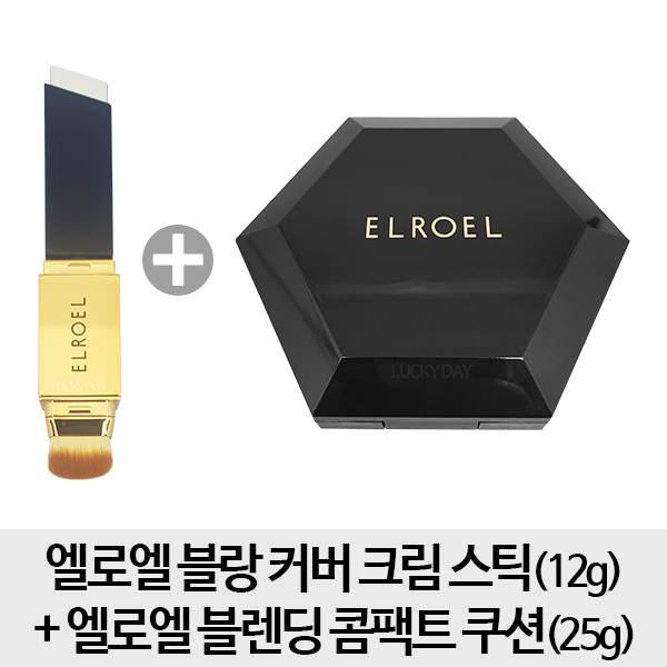  [무료배송- 스틱+ 콤팩트 왕본품] 엘로엘 블랑 커버크림스틱 12g + 블렌딩 콤팩트 쿠션 25g, 1개, 21호 추천해요