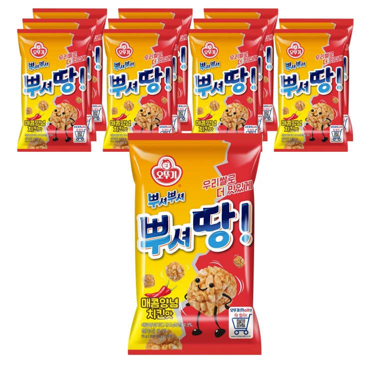  오뚜기 뿌셔땅 매콤양념치킨맛 70g 12개