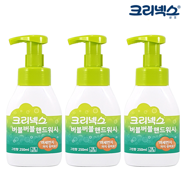 크리넥스 버블버블 핸드워시 그린향, 3개, 250ml