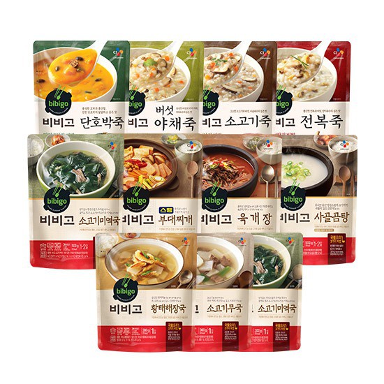  CJ 비비고 국탕찌개죽 골라담기 10 비비고 소고기장터국 500g 상세설명 참조