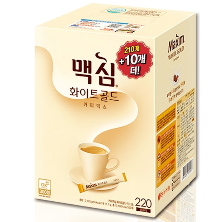  맥심 화이트 골드 커피믹스 220T 21010T 220개 117g
