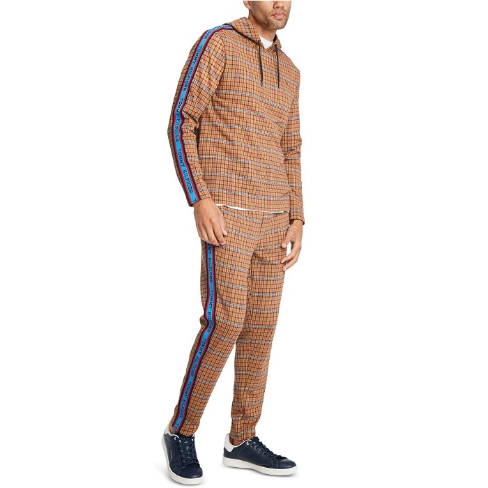   타미힐피거Mens Plaid Hoodie후드티맨투맨