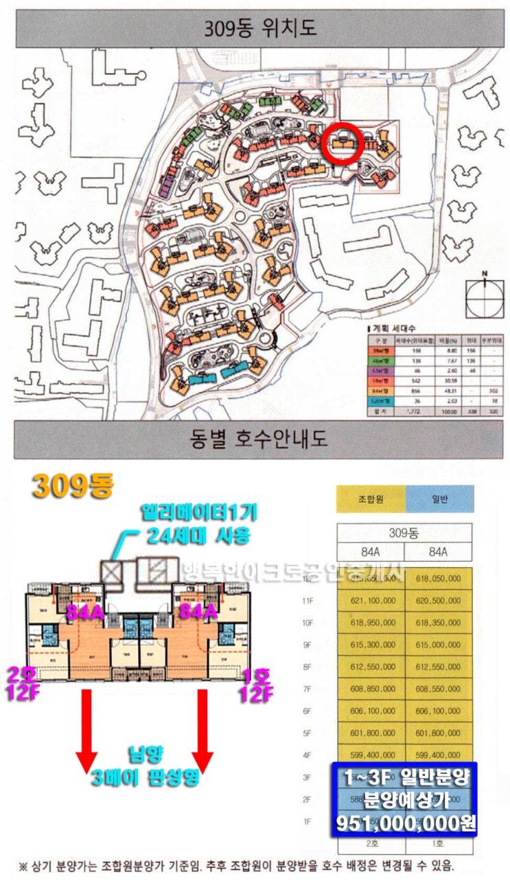  흑석3구역 흑석리버파크자이 - 309동,310동 / 5월 일반분양예정 분양가,평면도,거실방향,동선 설명