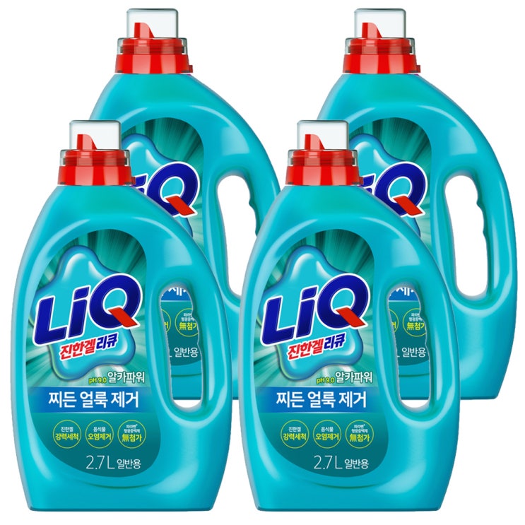 (로켓배송)리큐 진한겔 알카파워 일반용 액상세제 본품, 2.7L, 4개입 추천해요