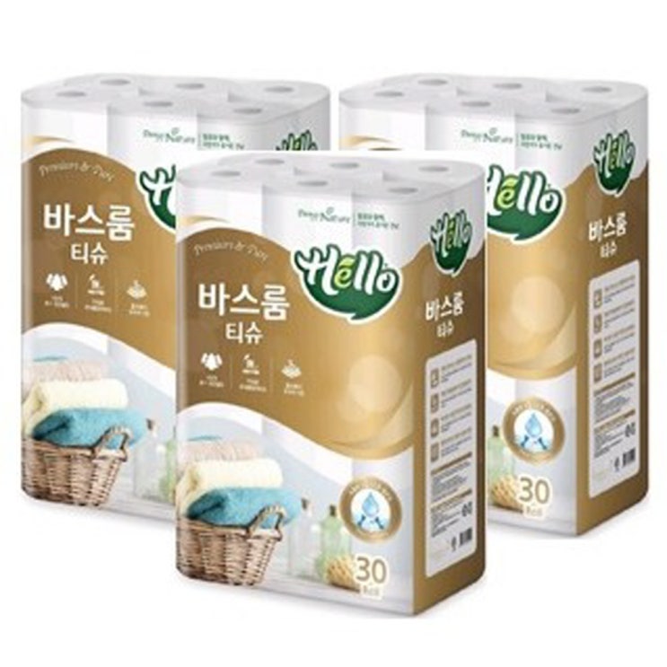 헬로 NEW 3겹데코 바스룸롤티슈 무형광 천연펄프, 3팩, 30롤 추천해요 헬로 NEW 3겹데코 바스룸롤티슈 무형광 천연펄프, 3팩, 30롤 추천해요