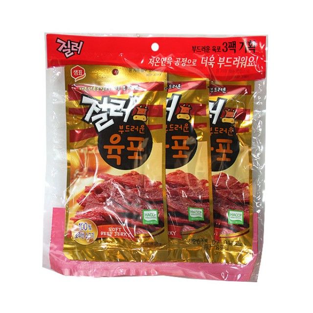  질러부드러운육포30gX3개입 샘표식품 샘표 육포 질러 안주 간식 1개