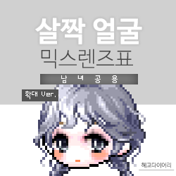  [KMS 캐시] 메이플스토리 살짝 얼굴 믹스렌즈표 (믹렌/믹스컬러렌즈) 확대 Ver.