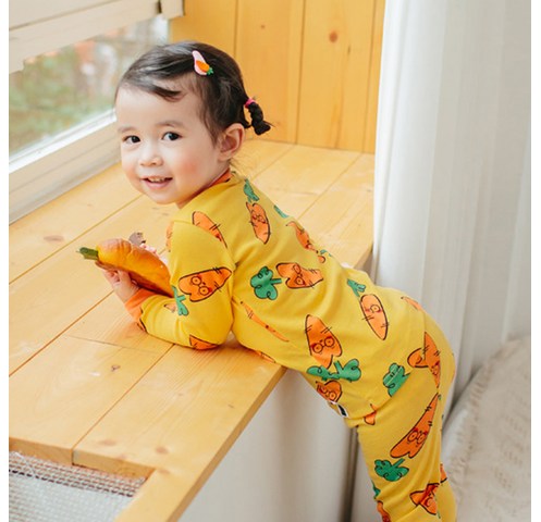  내의/실내복 핫템 보보 아동용 뿡뿡 당근 오가닉 내의 성분 